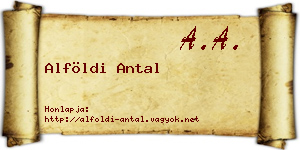 Alföldi Antal névjegykártya